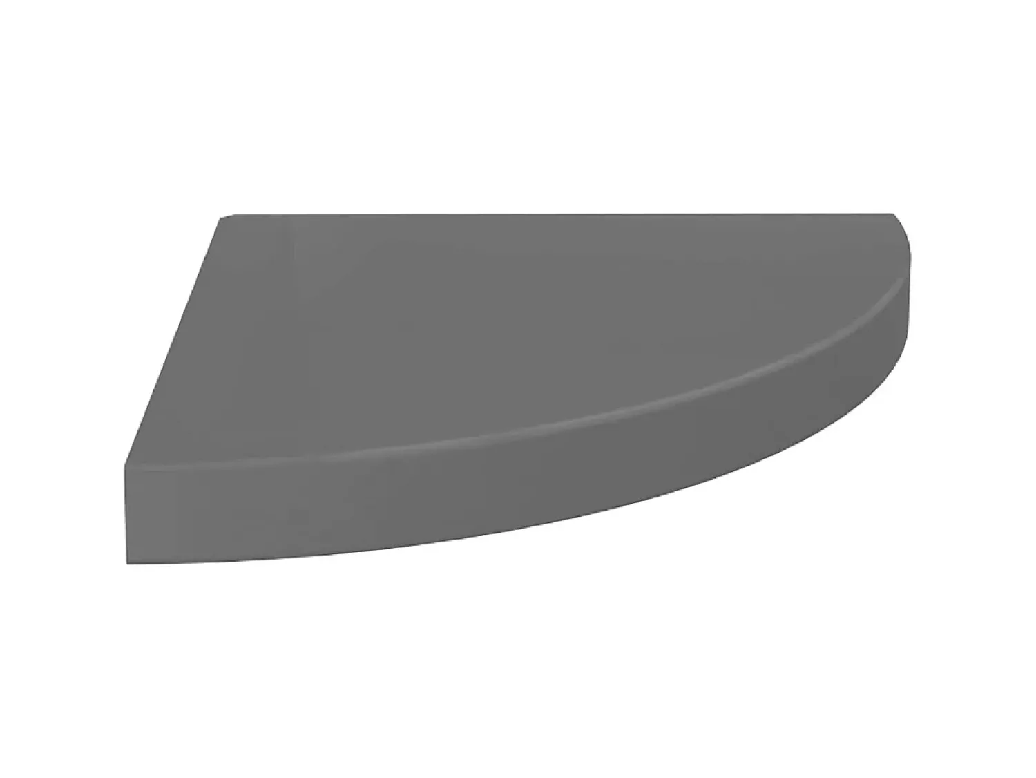 Prateleira* Prateleira de canto suspensa 35x35x3,8 cm MDF cinza brilhante PT601008 Cinzento