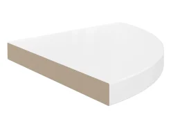 Prateleira de canto suspensa 35x35x3,8 cm MDF brilhante PT198327^ Prateleira