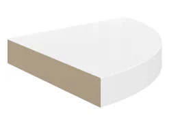 Prateleira de canto suspensa 25x25x3,8 cm MDF brilhante PT373792^ Prateleira