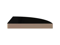Prateleira| Prateleira de canto suspensa 35x35x3,8 cm MDF brilhante PT787573 Preto