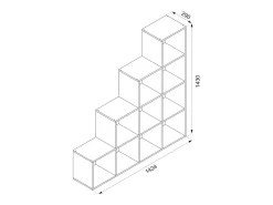 Prateleira*Vicco Prateleira de escada betão 142.5x29x140 Cinzento claro