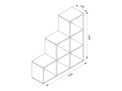 Vicco Prateleira de escada 107.2x29x107.8^ Prateleira
