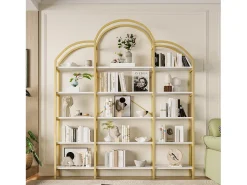 Merax Prateleira de metal - 170 x 25 x 190 cm - 5 camadas de espaço de armazenamento - MDF + Metal - + Branco^ Prateleira