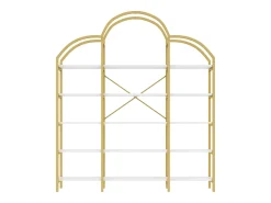 Merax Prateleira de metal - 170 x 25 x 190 cm - 5 camadas de espaço de armazenamento - MDF + Metal - + Branco^ Prateleira