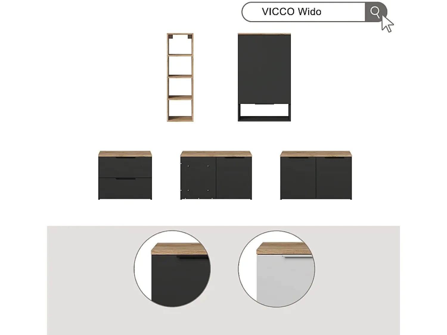 Prateleira|Vicco Prateleira de parede antracite 30x30x100 wido Cinza antracite