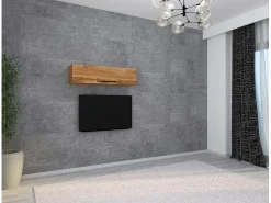 VCM Prateleira de parede Arila Carvalho mel A. 30 x L. 115 x P. 30 cm^ Móvel De Tv