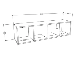 Prateleira|VCM Prateleira de parede Arila Antracite A. 30 x L. 115 x P. 30 cm Preto