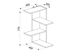 VCM Prateleira de parede Balos Sonoma Oak A. 77 x L. 45 x P. 45 cm^ Prateleira