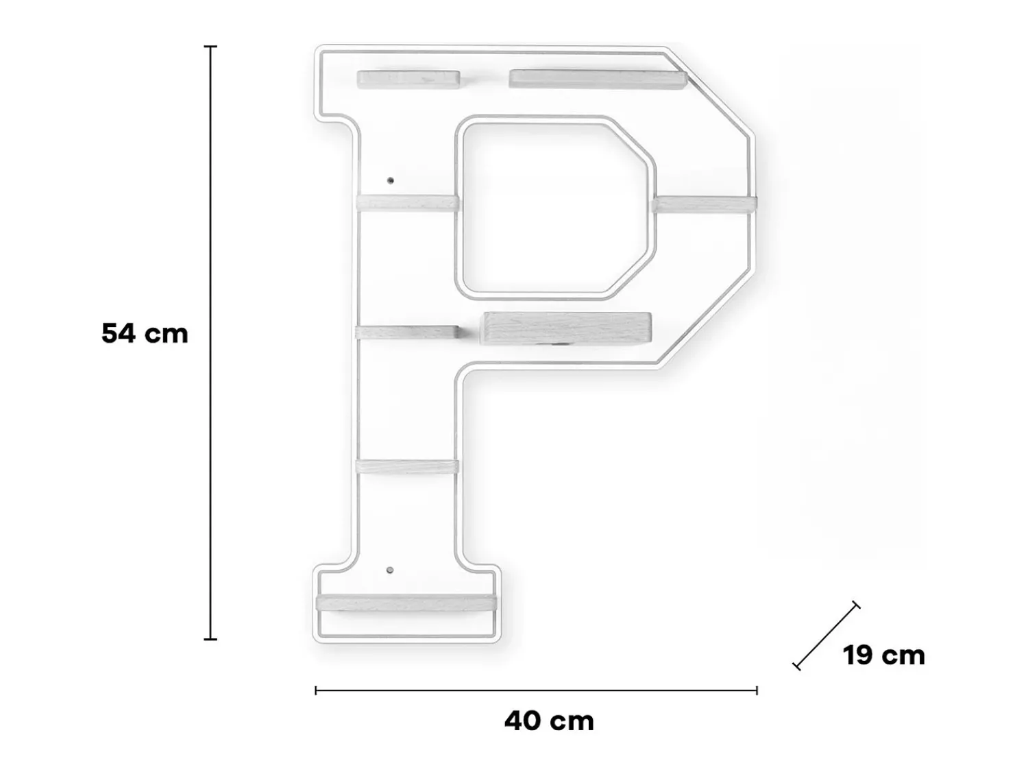 Discount VCM Prateleira de parede BOARTI Buchstabe Branco A. 54 x L. 40 x P. 19 cm Multicor