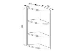 Vicco Prateleira de parede 30x30x60 ecki^ Prateleira