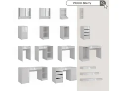 Prateleira*Vicco Prateleira de parede alto brilho 120x40.1x12 sherry Branco