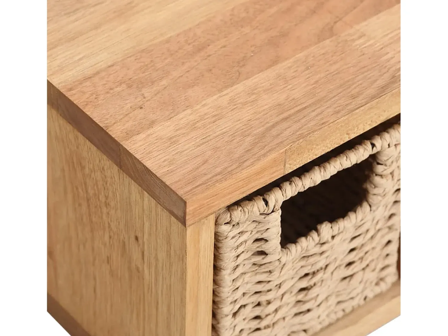 Prateleira de parede com cestos 62x18x16 cm nogueira maciça PT518522^ Prateleira