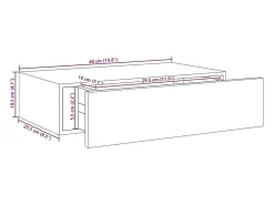 Prateleira|vidaxl Prateleira de parede com gaveta MDF 40x23,5x10 cm Preto