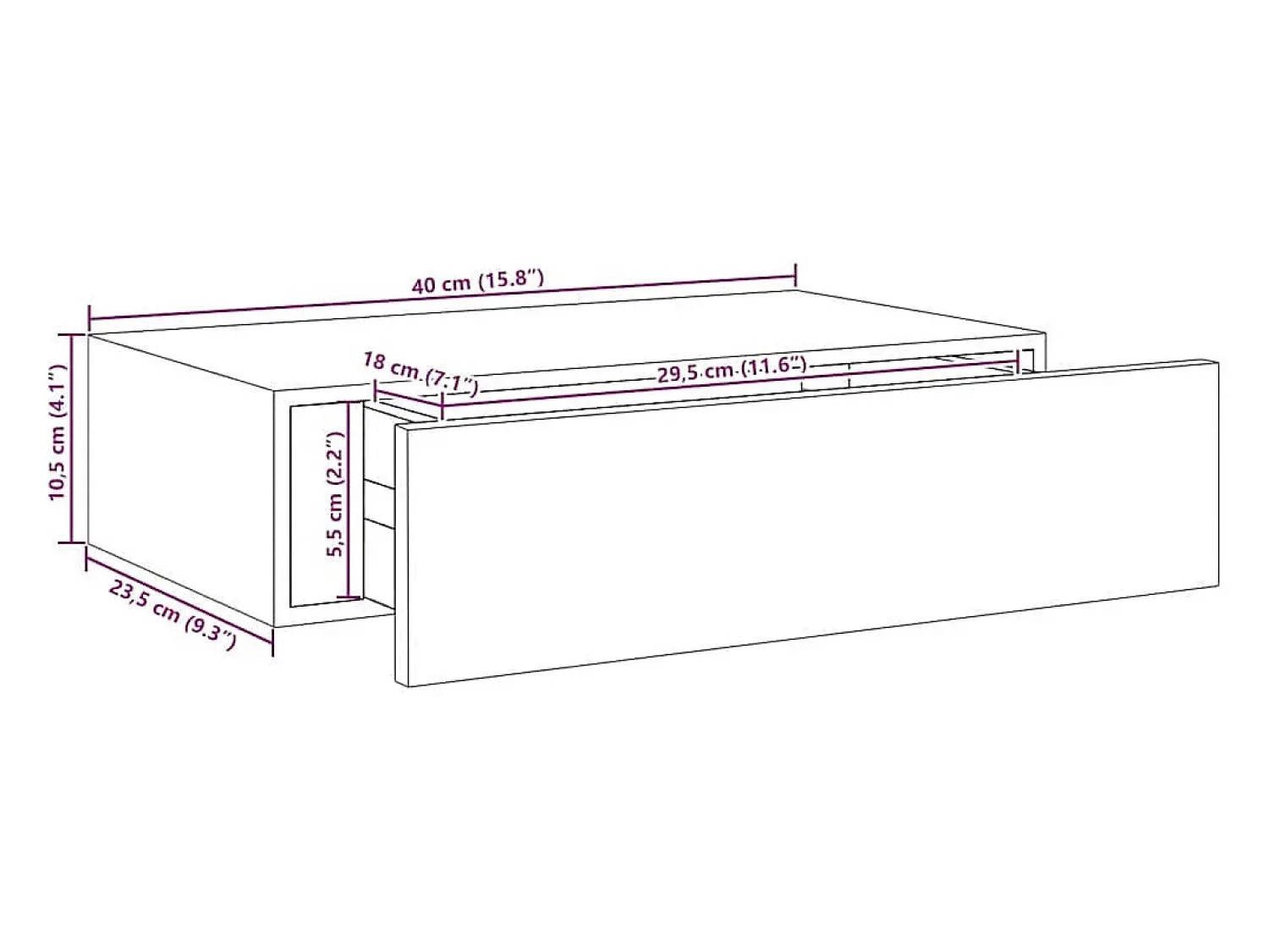 Prateleira|vidaxl Prateleira de parede com gaveta em carvalho e branco 40x23,5x10 cm MDF Castanho