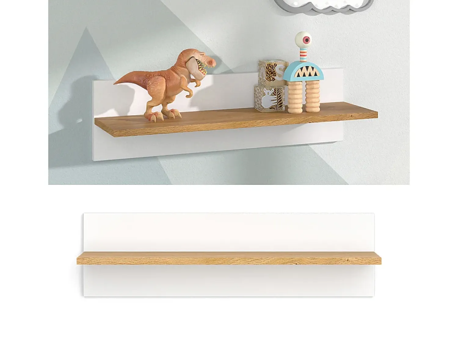 Prateleira|Vicco Prateleira de parede para o quarto das crianças 70x18.4x20 malia Branco