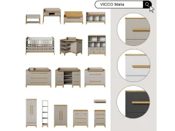 Prateleira|Vicco Prateleira de parede para o quarto das crianças 70x18.4x20 malia Branco