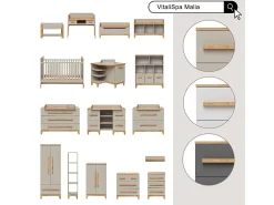 Prateleira|Vicco Prateleira de parede para quarto infantil cinza/artesanal 70x20x20 malia Cinzento