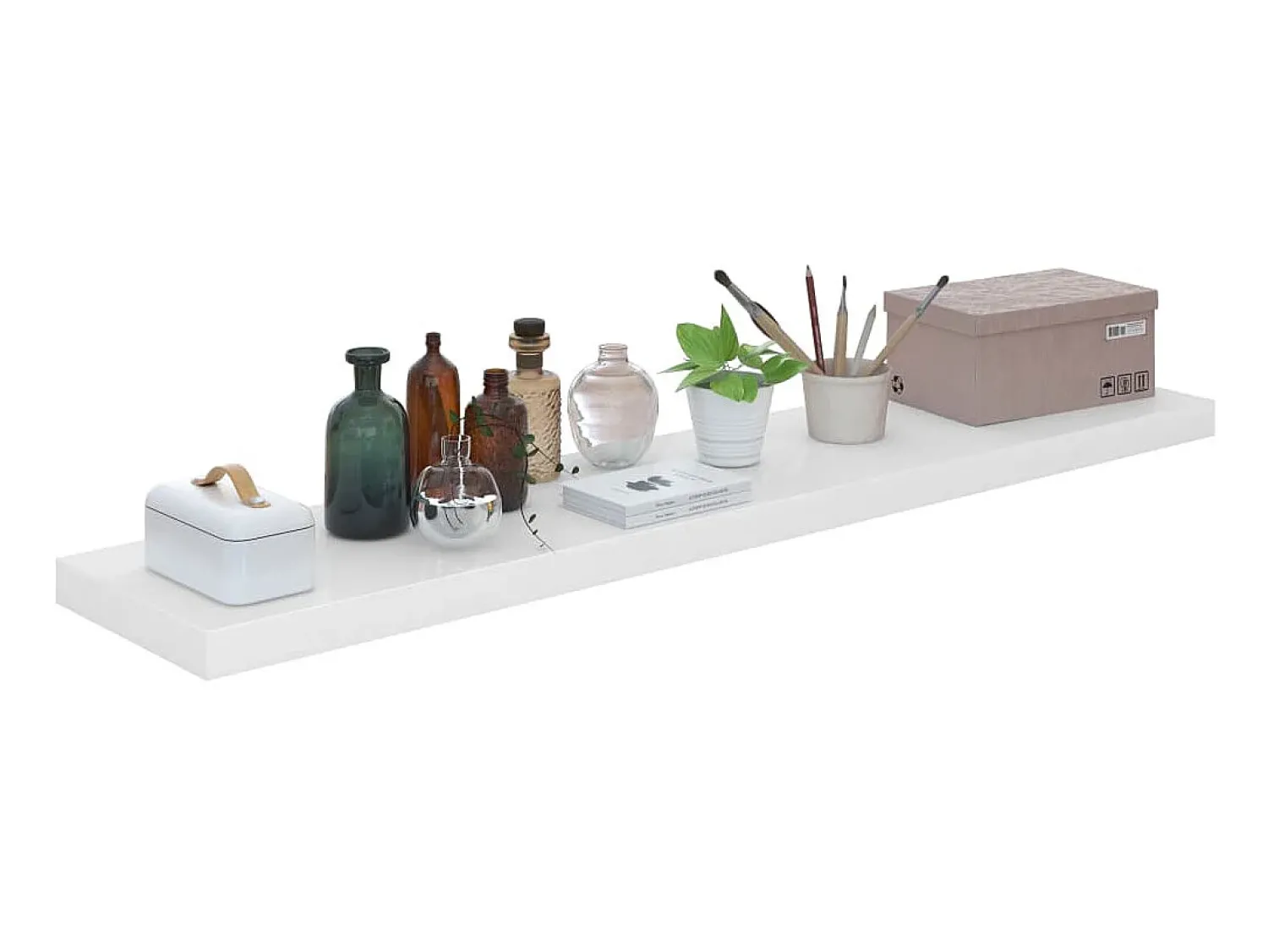 Prateleira| Prateleira de parede suspensa 120x23,5x3,8 cm MDF PT778082 Branco