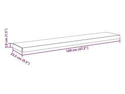 vidaxl Prateleira de parede suspensa 120x23,5x3,8 cm MDF cor carvalho^ Prateleira