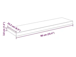 vidaxl Prateleira de parede suspensa 90x23,5x3,8 cm MDF^ Prateleira