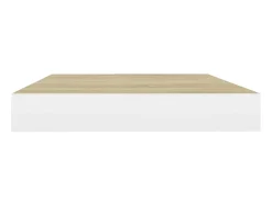 Prateleira* Prateleira de parede suspensa 50x23x3,8cm MDF carvalho e branco PT185771 Castanho