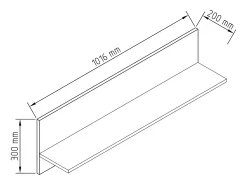 Outlet VCM Prateleira de parede Usilo Antracite/carvalho mel A. 30 x L. 102 x P. 20 cm Multicor
