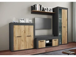Outlet VCM Prateleira de parede Usilo Antracite/carvalho mel A. 30 x L. 102 x P. 20 cm Multicor