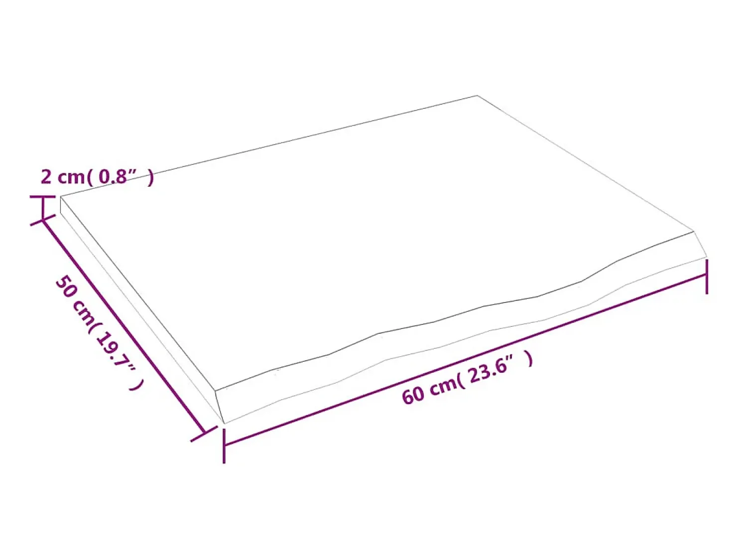Online Prateleira de parede 60x50x2 cm carvalho tratado -claro PT923346 Castanho