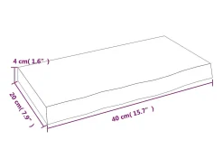 Prateleira de parede 40x20x4 cm carvalho tratado -claro PT312145^ Prateleira