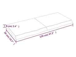 vidaxl Prateleira de parede 120x50x(2-6) cm carvalho tratado^ Prateleira