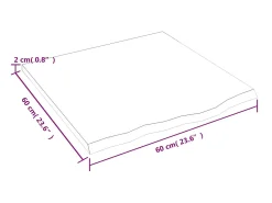 Prateleira| Prateleira de parede 60x60x2 cm carvalho tratado -claro PT912373 Castanho