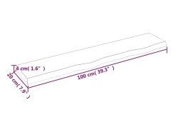 Prateleira| Prateleira de parede 100x20x4cm carvalho tratado -claro PT663829 Castanho