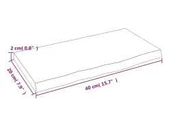 New Prateleira de parede 40x20x2cm carvalho tratado -escuro PT416593 Castanho