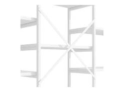 Prateleira*Hauss Spole Prateleira em aço e MDF de 160 x 30 x 180 cm - Design retangular e arqueado - Branca Branco