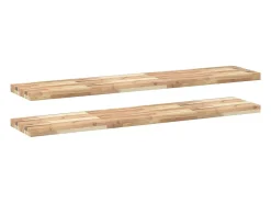 Prateleira| Prateleira flutuante 2pcs 140x30x4cm acácia maciça não tratada PT141912 Castanho