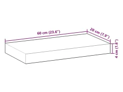 Prateleira|vidaxl Prateleira flutuante 60x20x4 cm acácia maciça acabamento a óleo Castanho