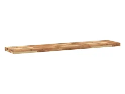 Prateleira| Prateleira flutuante 160x30x4cm acácia maciça acabamento a óleo PT622989 Castanho