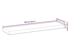 Clearance vidaxl Prateleira flutuante 100x20x4cm acácia maciça acabamento a óleo Castanho