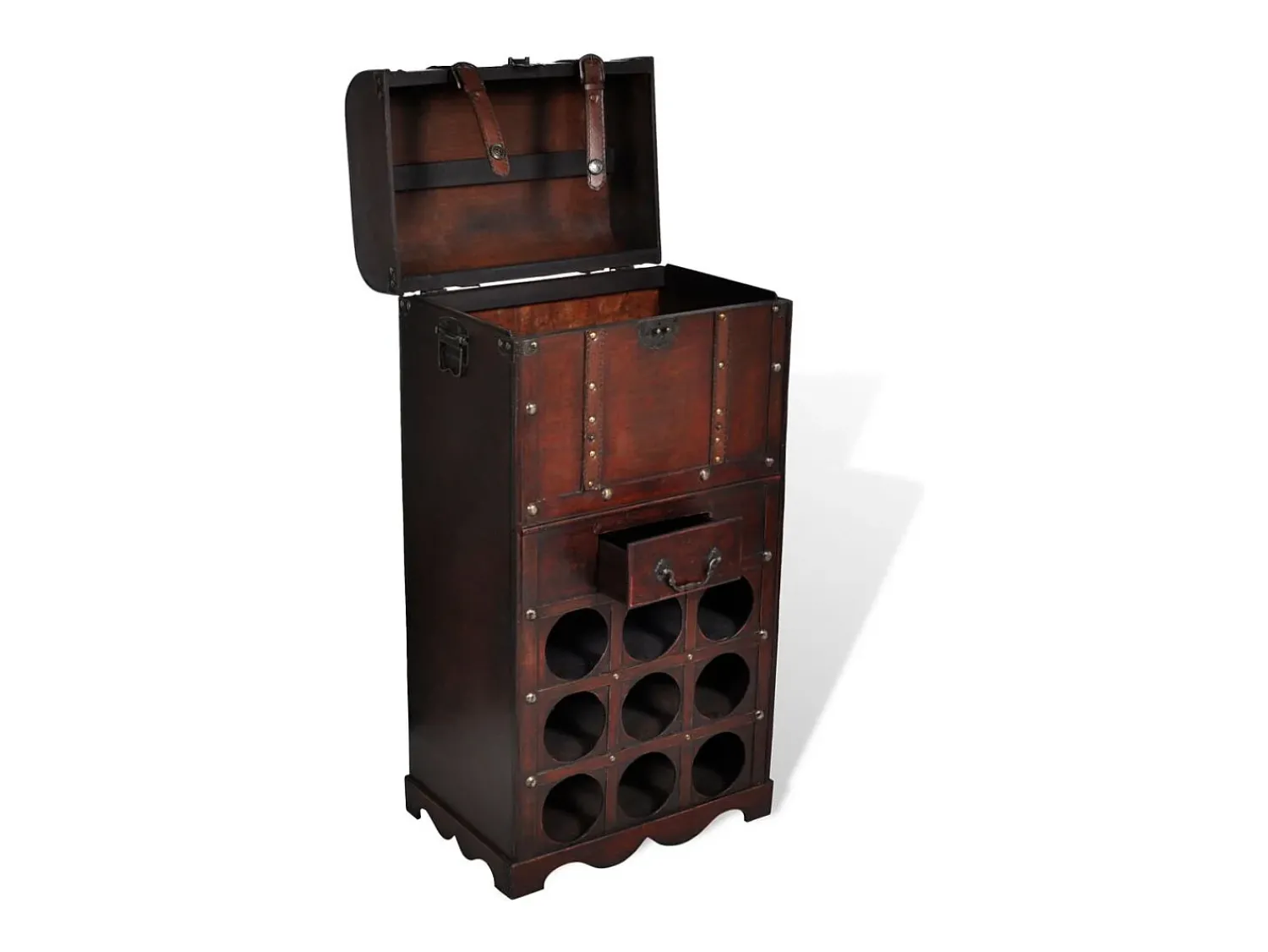 Outlet Mobikasa Prateleira marrom para armazenamento de 9 garrafas 2702006 Castanho