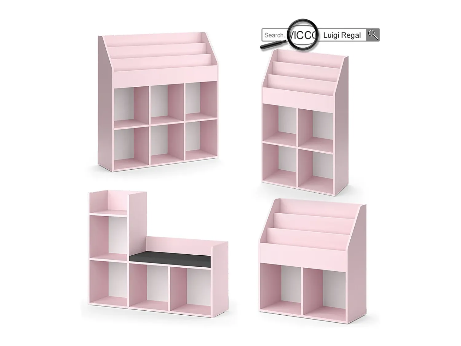 Best Vicco Prateleira para crianças 72x30.7x79 luigi Rosa