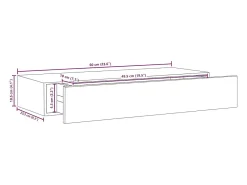 Prateleira|vidaxl Prateleira parede c/ gaveta MDF 60x23,5x10 cm -cimento Cinzento