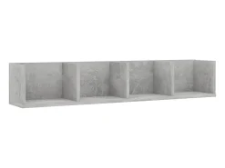Móvel De Arrumação| Prateleira parede CD 100x18x18cm contraplacado cimento PT652344 Cinzento