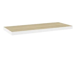 Prateleira| Prateleira parede suspensa 80x23,5x3,8 cm MDF carvalho e branco PT973440 Castanho