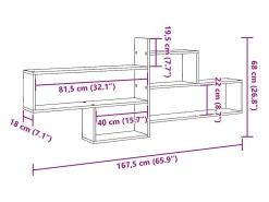 vidaxl Prateleira parede 167,5x18x68 cm deriv. madeira carvalho sonoma^ Prateleira