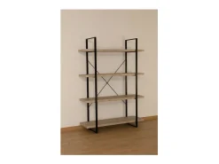 Meublorama Prateleira SHELVES tipo industrial de madeira e metal 4 Níveis.^ Prateleira