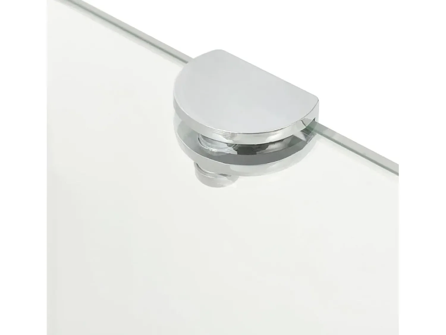 Clearance Prateleiras canto 2 pcs suportes cromados 45x45cm vidro transp. PT205733 Transparente
