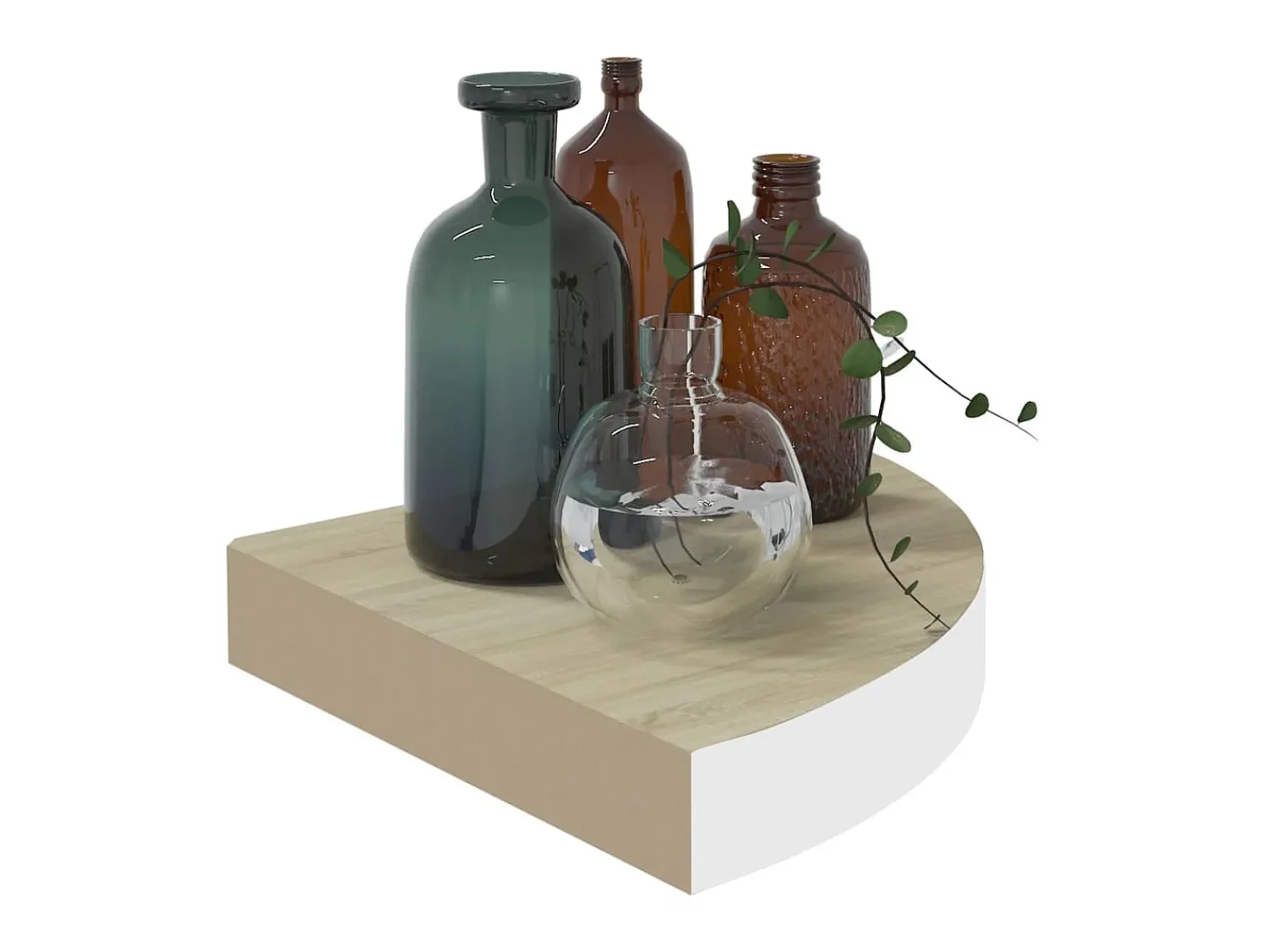 Discount Prateleiras canto parede 4 pcs 35x35x3,8 cm MDF carvalho/branco PT653710 Castanho