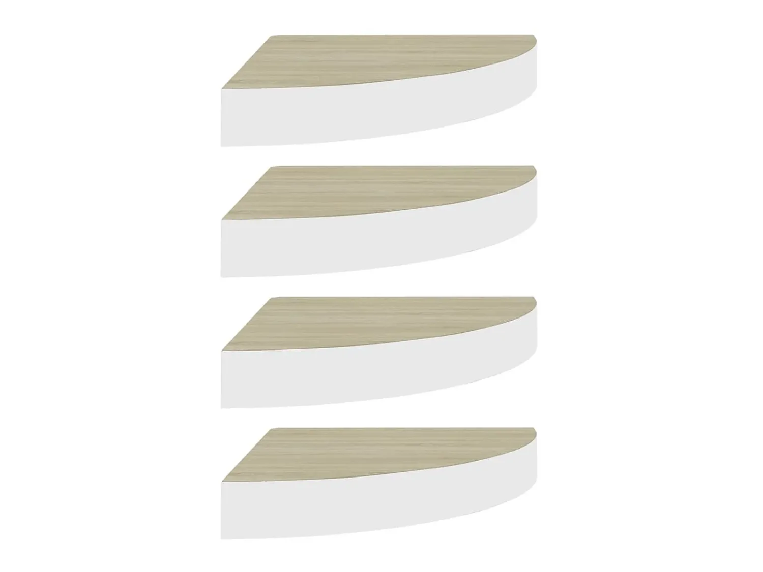 Discount Prateleiras canto parede 4 pcs 35x35x3,8 cm MDF carvalho/branco PT653710 Castanho