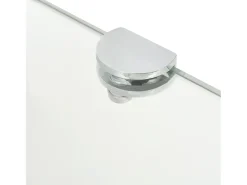 Prateleira| Prateleiras canto 2pcs suportes cromados 35x35cm vidro transp. PT119970 Transparente