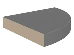 Prateleiras canto suspensas 4 pcs 25x25x3,8cm MDF cinza brilh. PT176417^ Prateleira